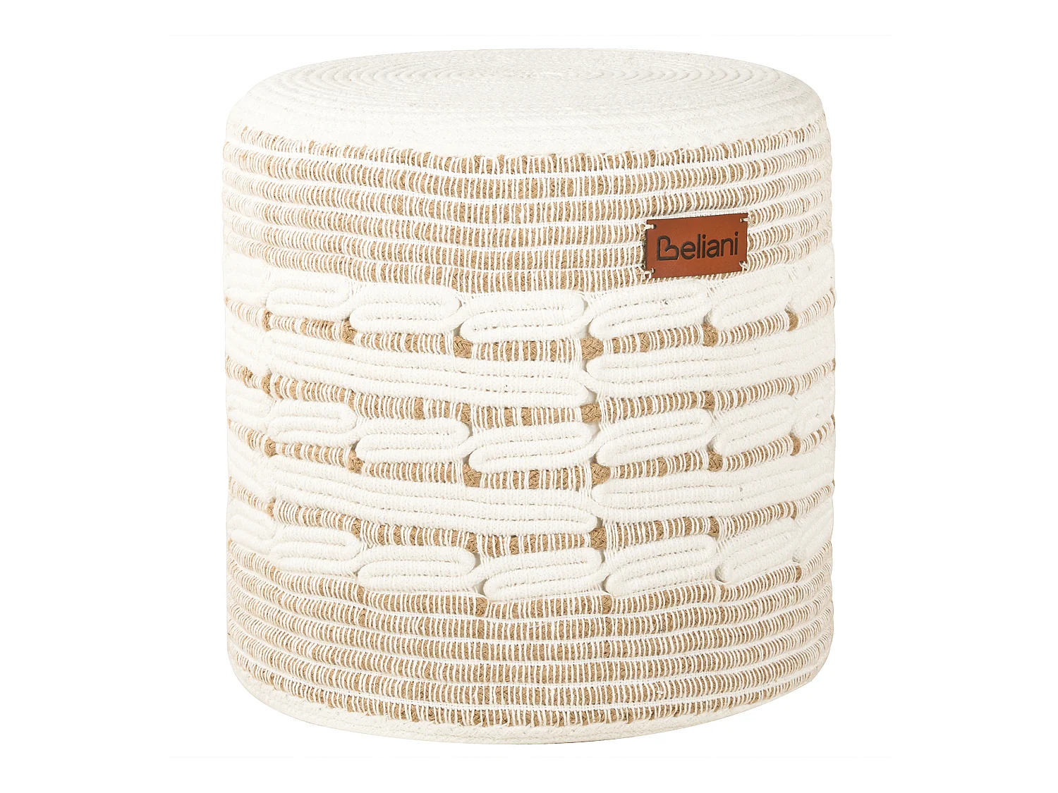 Pouf ABTIN Jute Weiss 40 cm 40 cm 40 cm