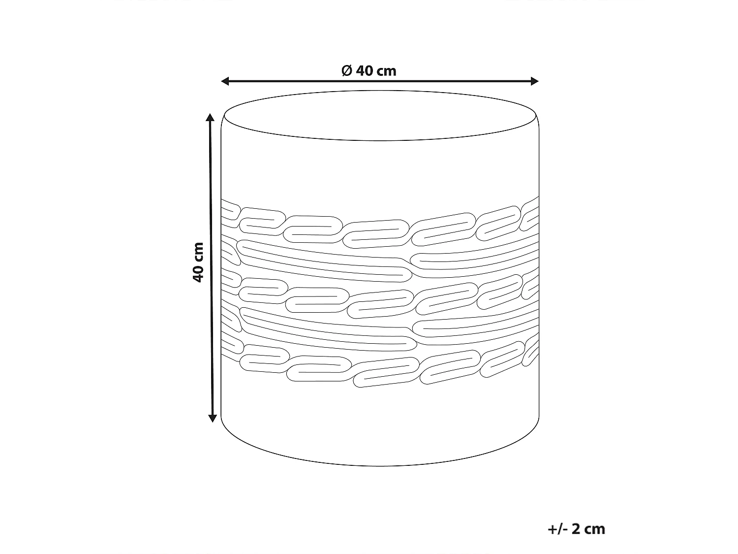 Pouf ABTIN Jute Weiss 40 cm 40 cm 40 cm