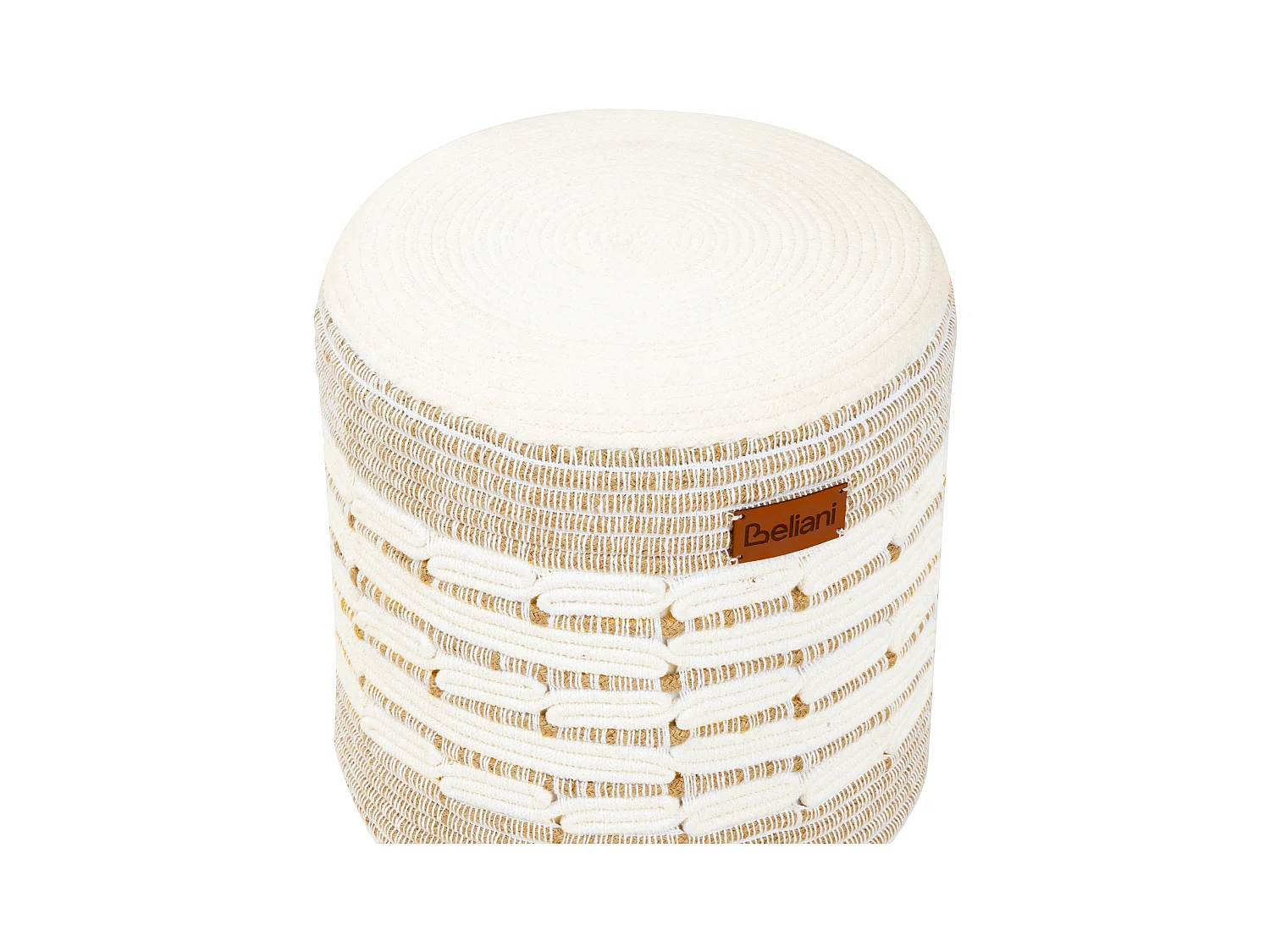 Pouf ABTIN Jute Weiss 40 cm 40 cm 40 cm