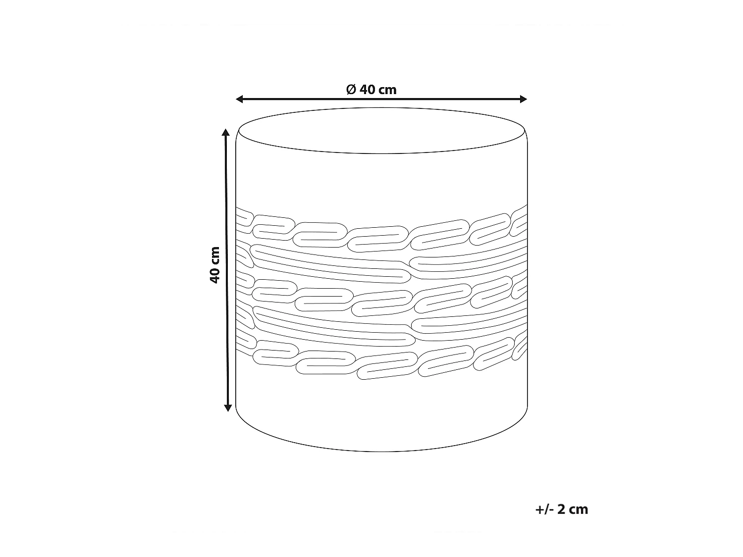 Puf ABTIN Yute Blanco 40 cm 40 cm 40 cm