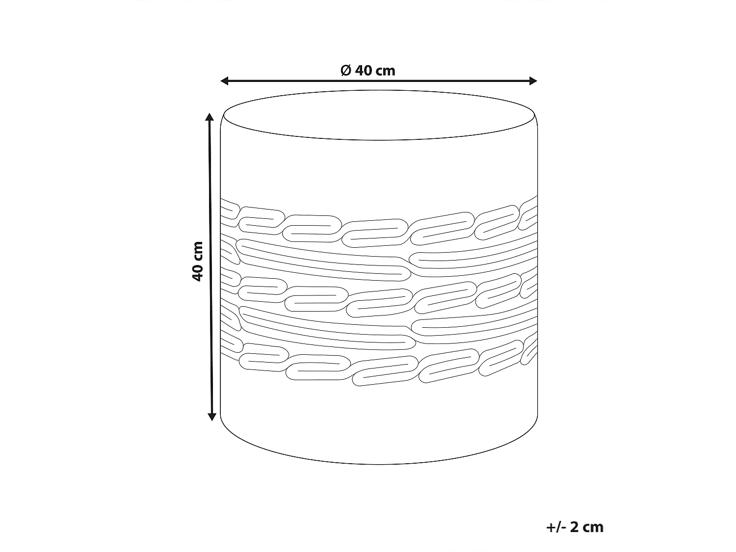 Pufe ABTIN Juta Branco 40 cm 40 cm 40 cm