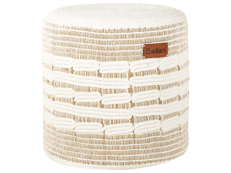 Puf ABTIN Juta Biały 40 cm 40 cm 40 cm