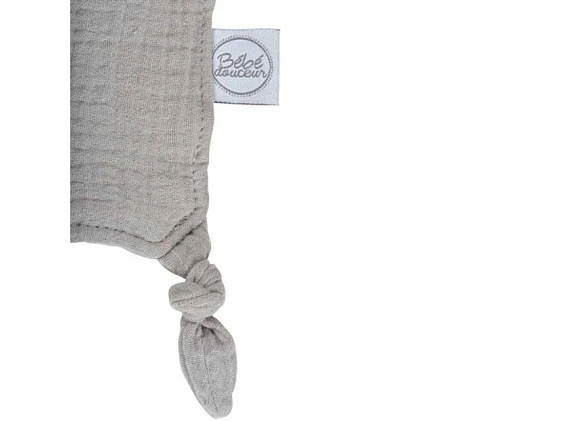 Doudou mouchoir "Nuage" en gaze de coton - Gris - l 30 x L 46 cm