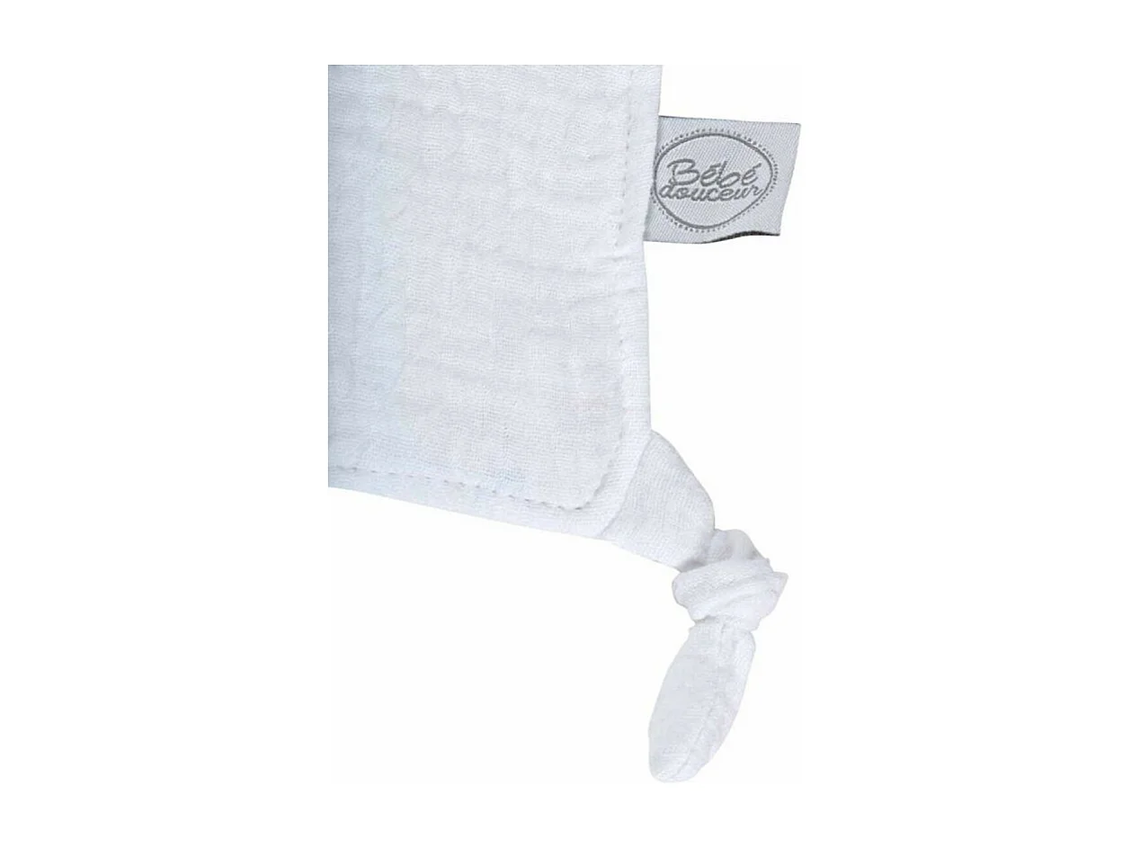 Doudou mouchoir "Nuage" en gaze de coton - Blanc - l 30 x L 46 cm