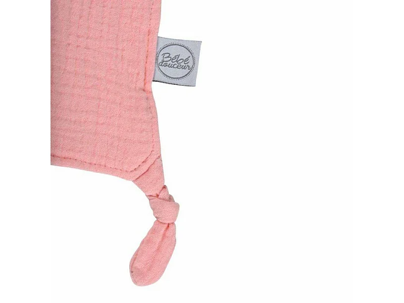Doudou mouchoir "Étoile" en gaze de coton - Rose - l 30 x L 46 cm