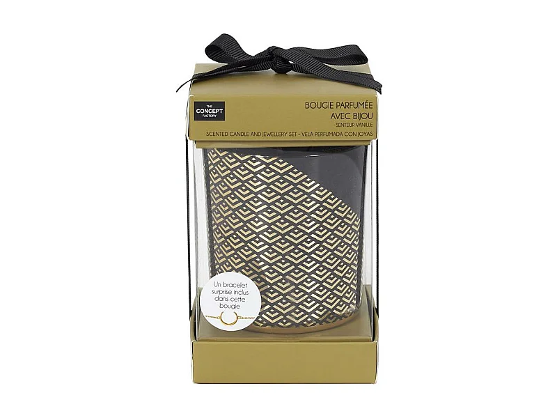 Bougie Parfumee Motif Dore Bijou Surprise H8cm