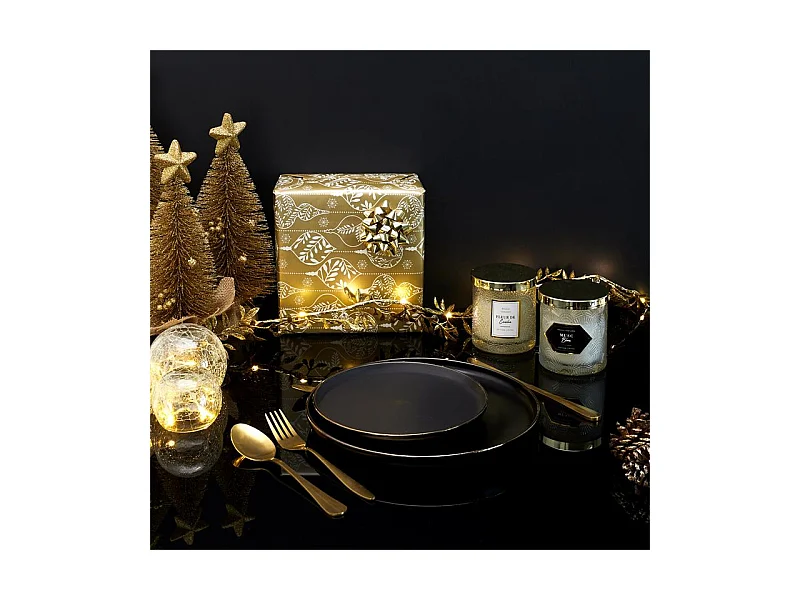 Bougie Parfumee Verre Motif Top Metal H10.2