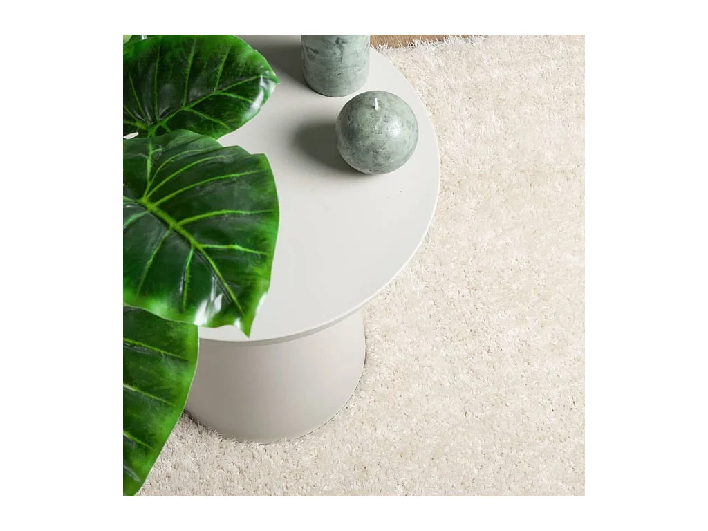 High Point  Vloerkleed ISTAN hoogpolig glanzend 80x150 cm crèmekleurig