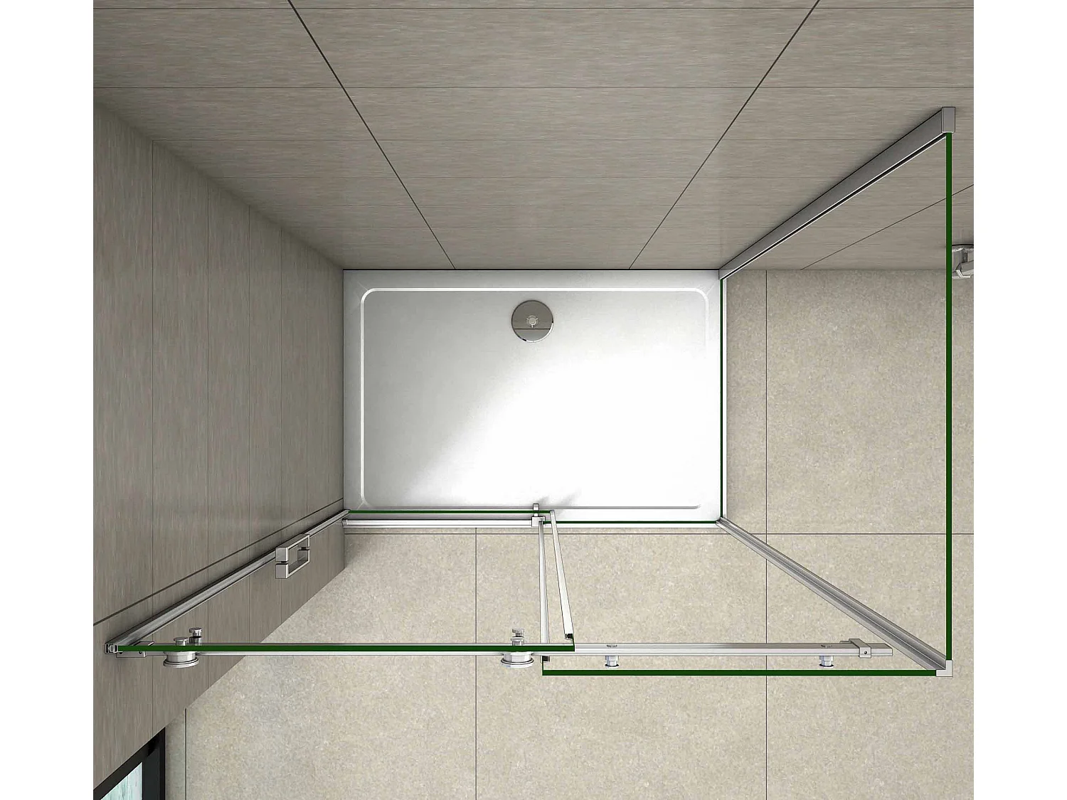 195 cm Box Doccia Angolare Porta Scorrevole con Parete Laterale 100x80 cm Vetro 8 mm Temperato Trasparente Anticalcare Telaio Cromato Lucido