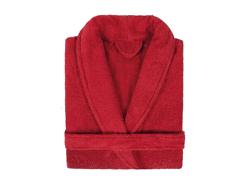 Peignoir col châle adulte PURE coton XL rouge