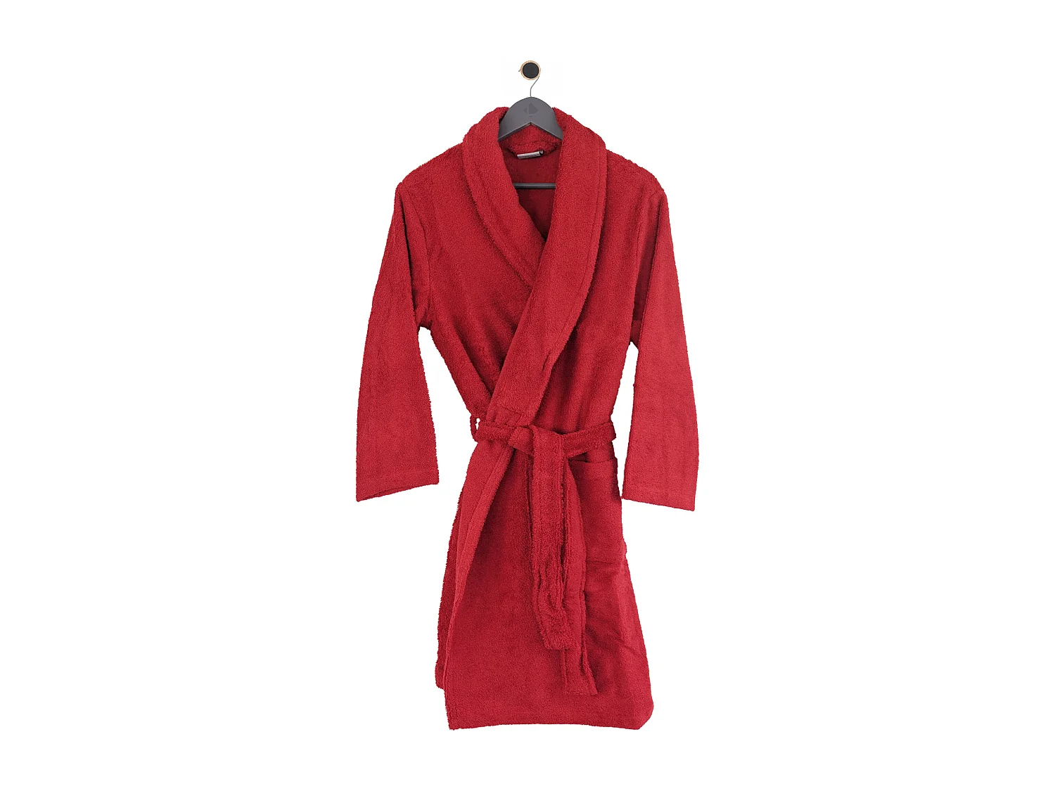 Peignoir col châle adulte PURE coton XL rouge