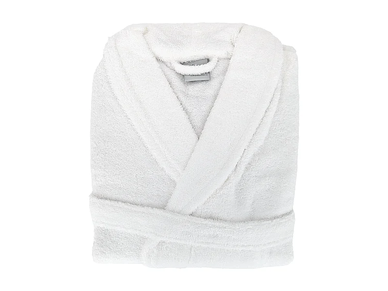 Peignoir col châle adulte PURE coton XL blanc