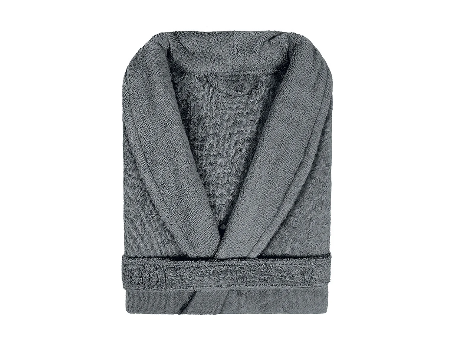 Peignoir col châle adulte PURE coton XL gris anthracite