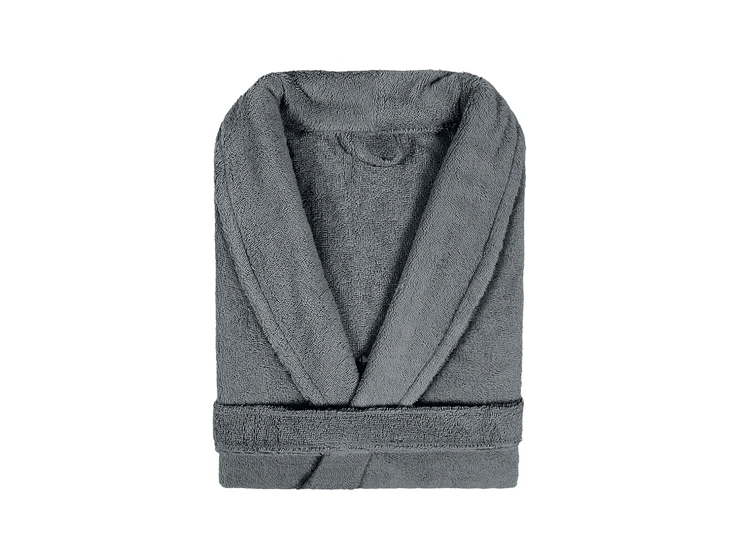 Peignoir col châle adulte PURE coton XL gris anthracite