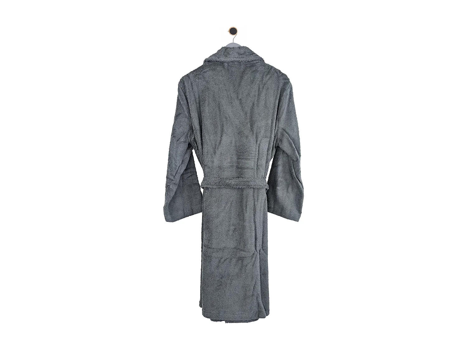 Peignoir col châle adulte PURE coton XL gris anthracite