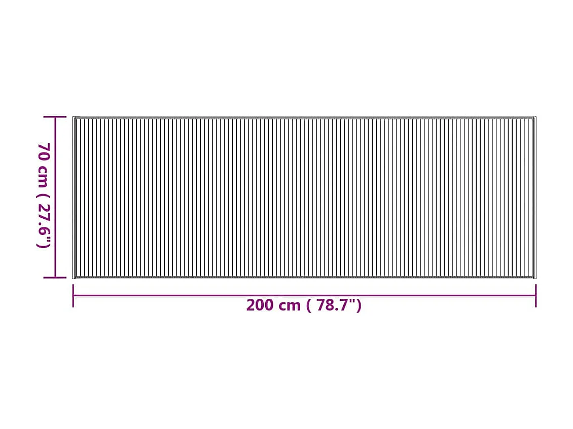 Senad  Tapis rectangulaire l 70x200 cm bambou