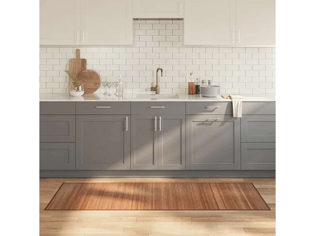 Senad  Tappeto Rettangolare Natura 70x200 cm in Bambù