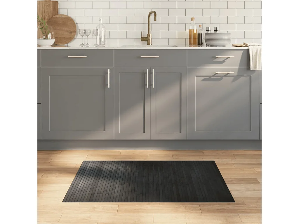 Wakil  Vloerkleed rechthoekig 70x100 cm bamboe grijs