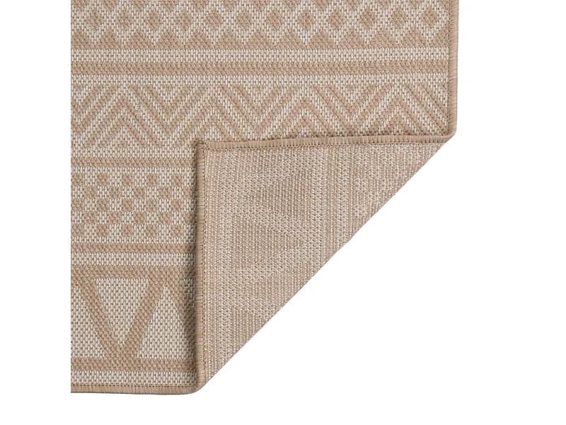 Christiaan  Buitenkleed met patroon platgeweven 80x150 cm bruin