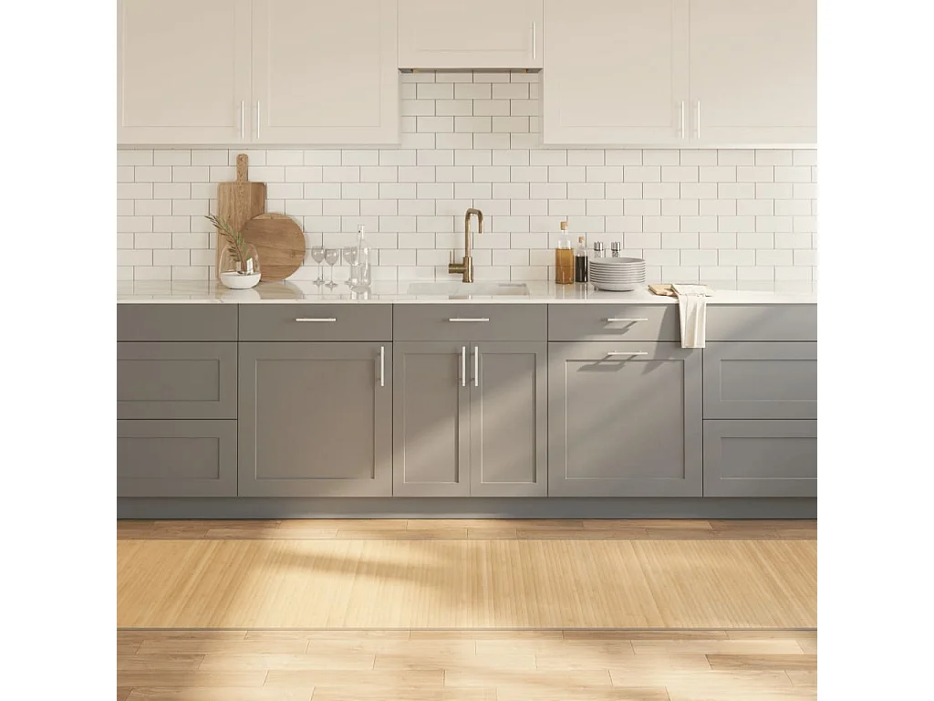 Senad  Tapis rectangulaire l clair 80x500 cm bambou