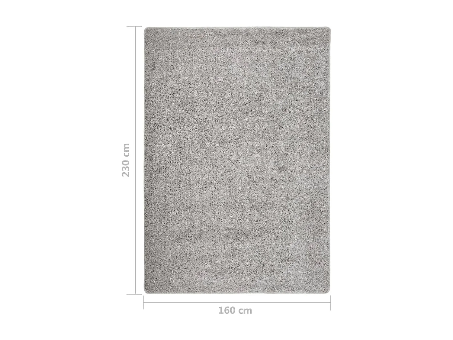 Charleroi  Vloerkleed shaggy anti-slip 160x230 cm lichtgrijs
