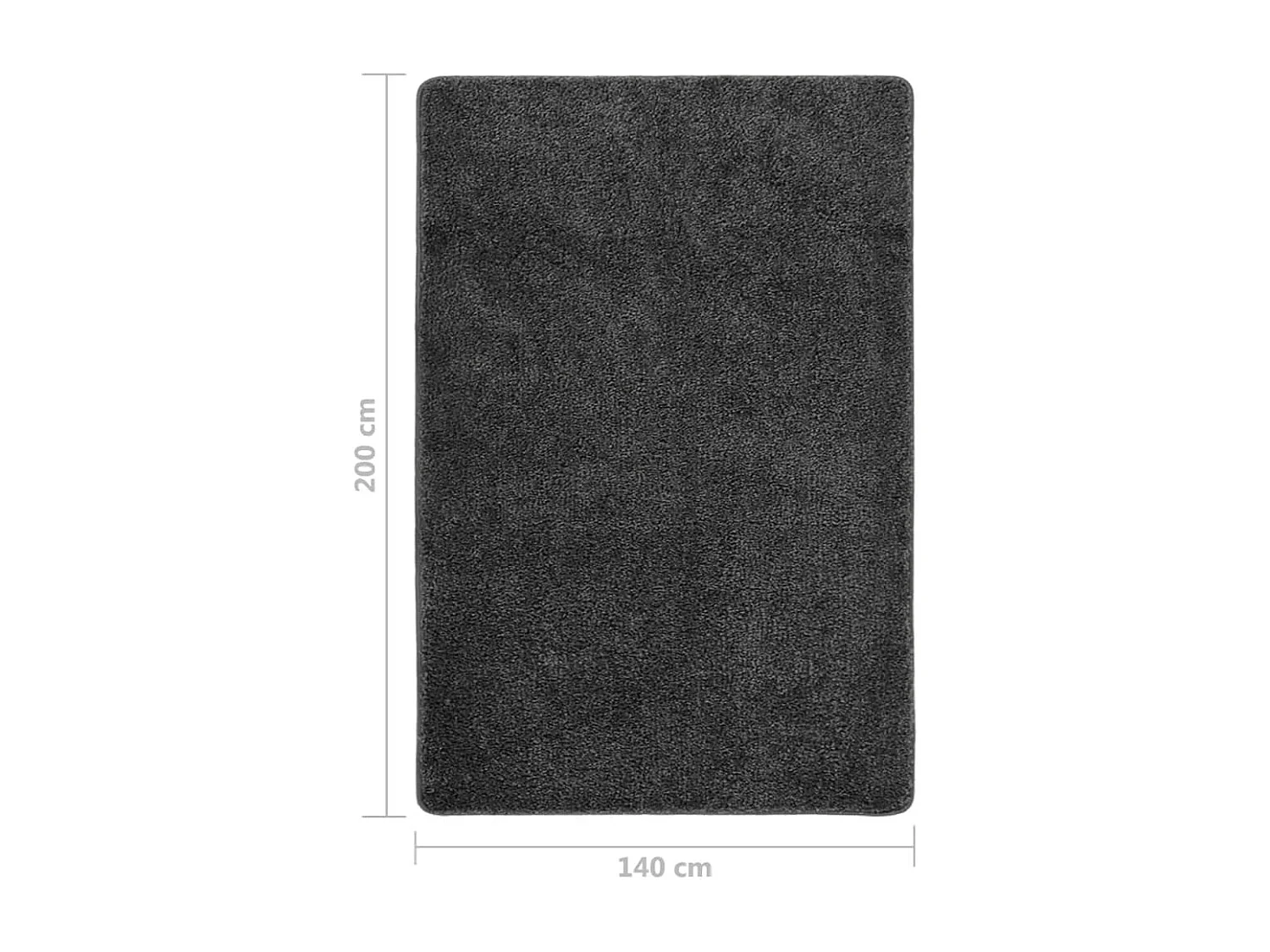 Charleroi  Tapis shaggy antidérapant Gris 140x200 cm