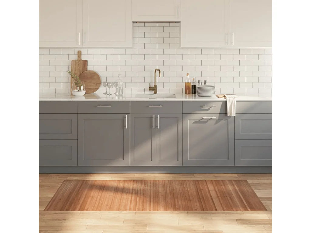 Wakil  Tappeto Rettangolare Natura 80x200 cm in Bambù