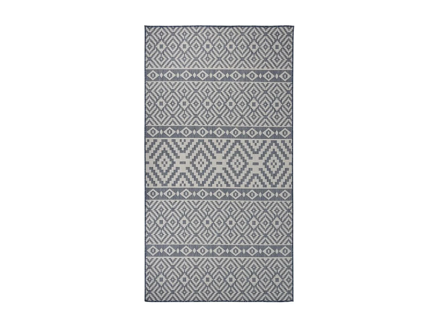 Christiaan  Buitenkleed met patroon platgeweven 80x150 cm blauw