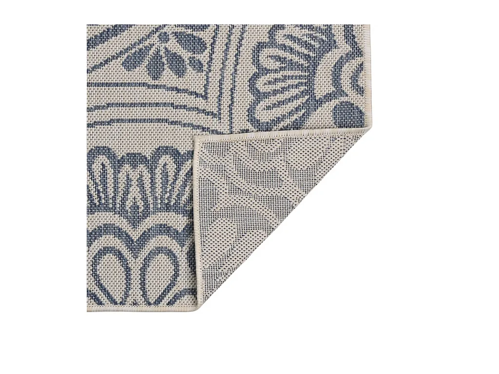 Christiaan  Tapis à tissage plat d'extérieur 100x200 cm Motif bleu