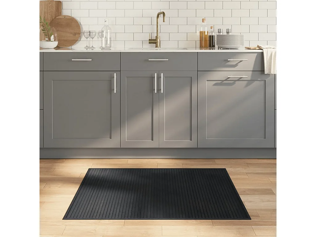 Senad  Alfombra rectangular bambú gris 80x100 cm