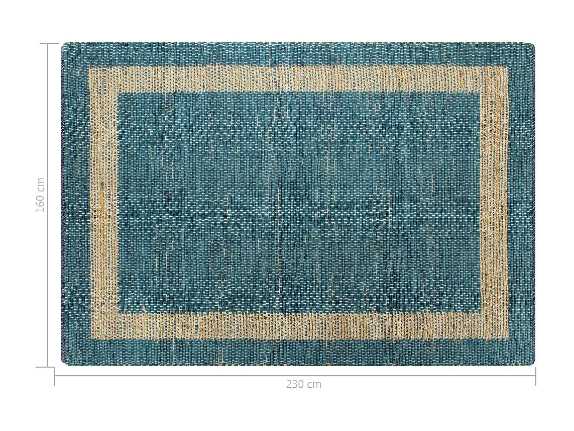 Cape Carteret  Vloerkleed handgemaakt 160x230 cm jute blauw