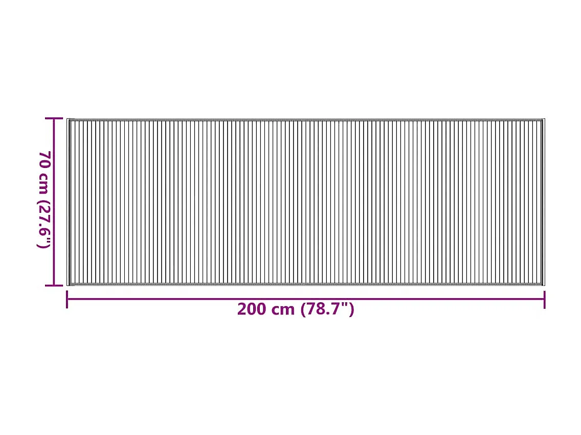 Senad  Tapis rectangulaire l clair 70x200 cm bambou