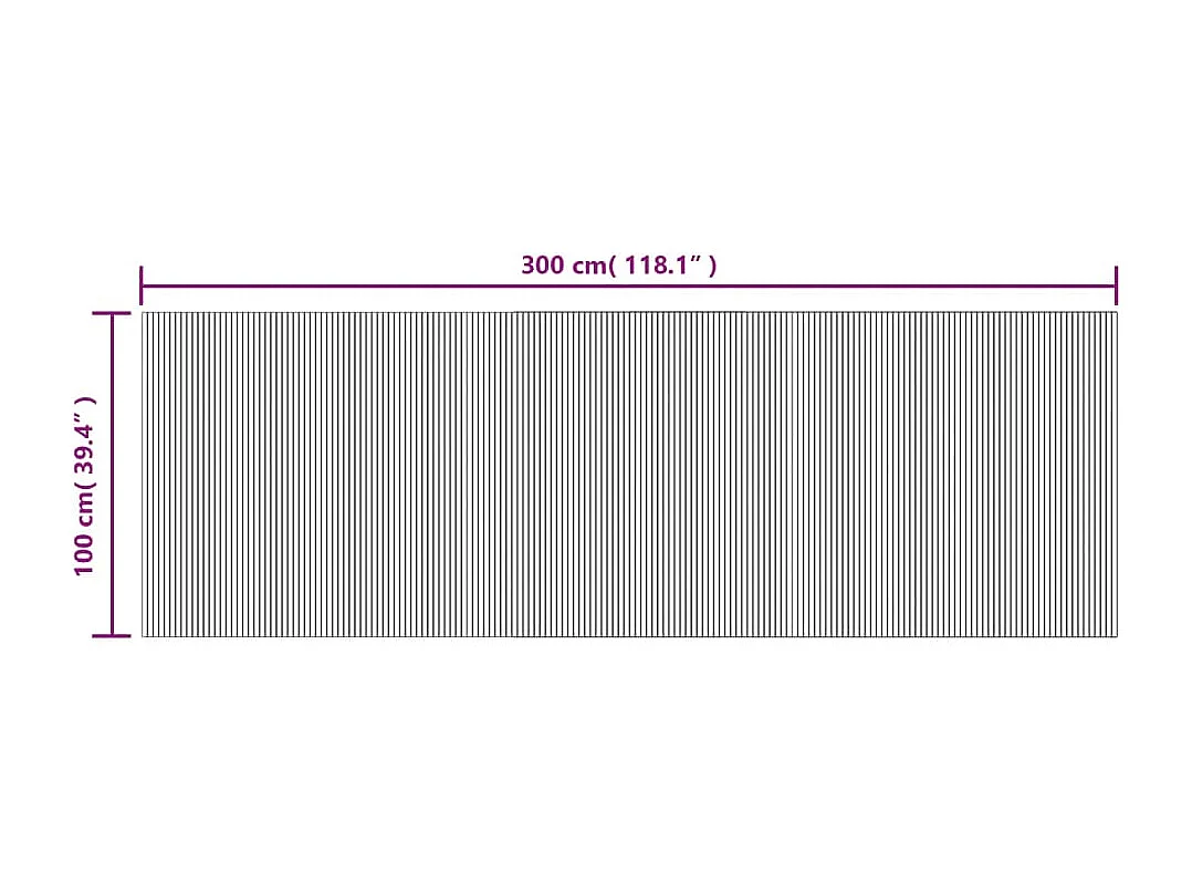 Wakil  Tapis rectangulaire noir 100x300 cm bambou