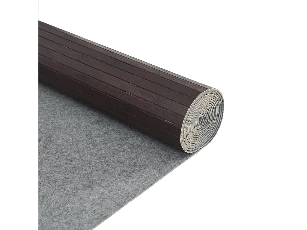 Wakil  Tapis rectangulaire marron foncé 80x200 cm bambou