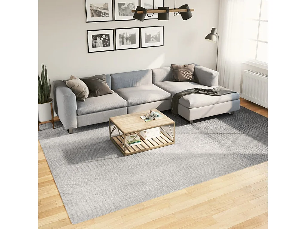 Everlyn  Tapis IZA poils courts style scandinave gris 240x340 cm