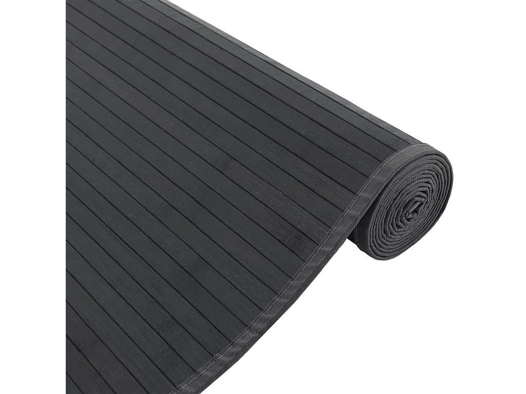 Senad  Tapis rectangulaire noir 80x300 cm bambou