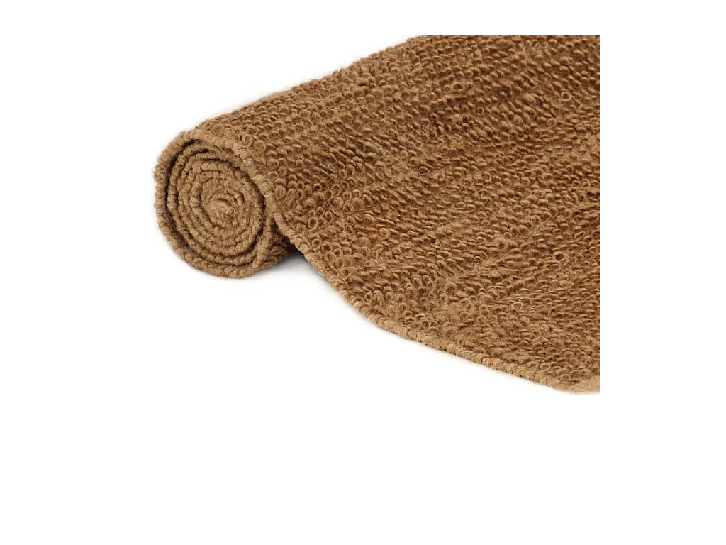 Qarlan  Tapis à poils bouclés fait à la main 80x160 cm Jute et coton