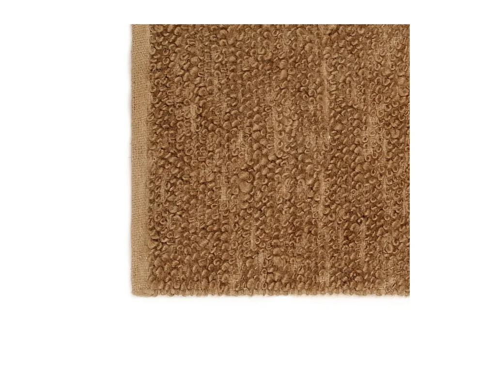 Qarlan  Tapis à poils bouclés fait à la main 80x160 cm Jute et coton