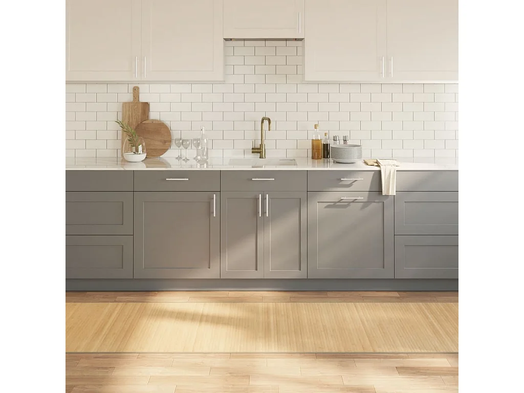 Senad  Teppich Rechteckig Hell Natur 80x300 cm Bambus