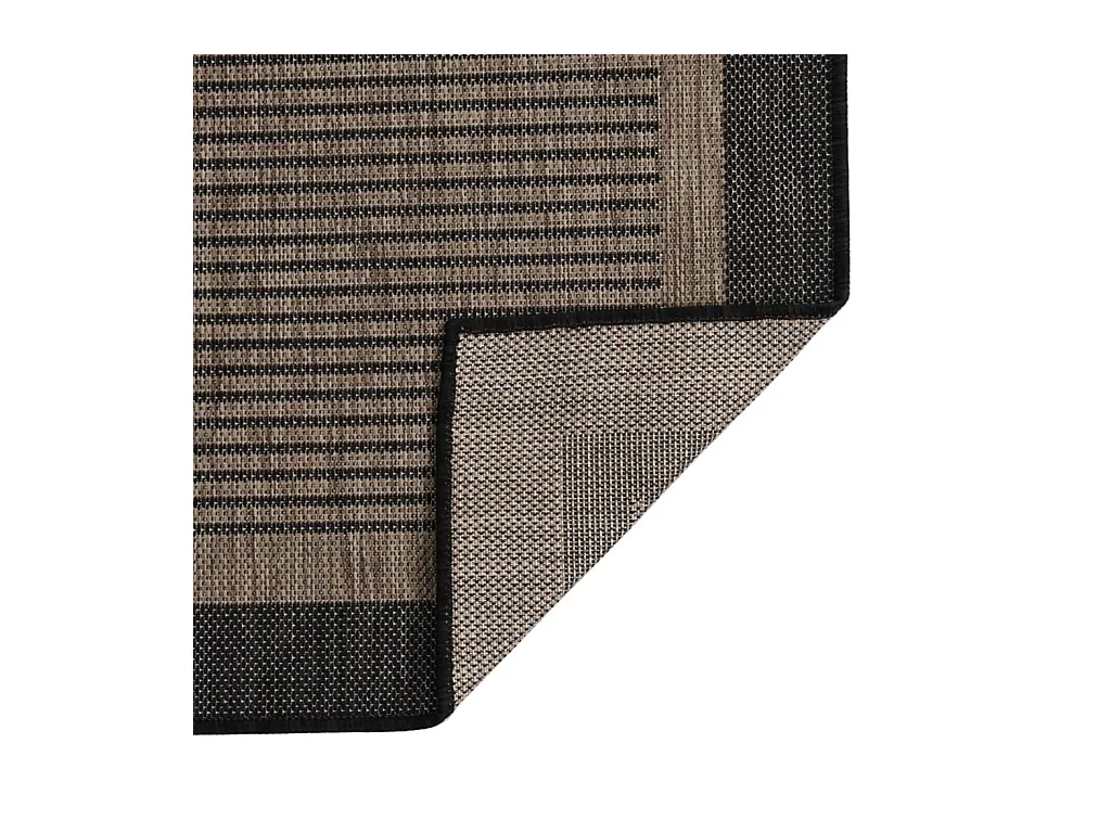 Christiaan  Tapis à tissage plat d'extérieur 100x200 cm Marron foncé