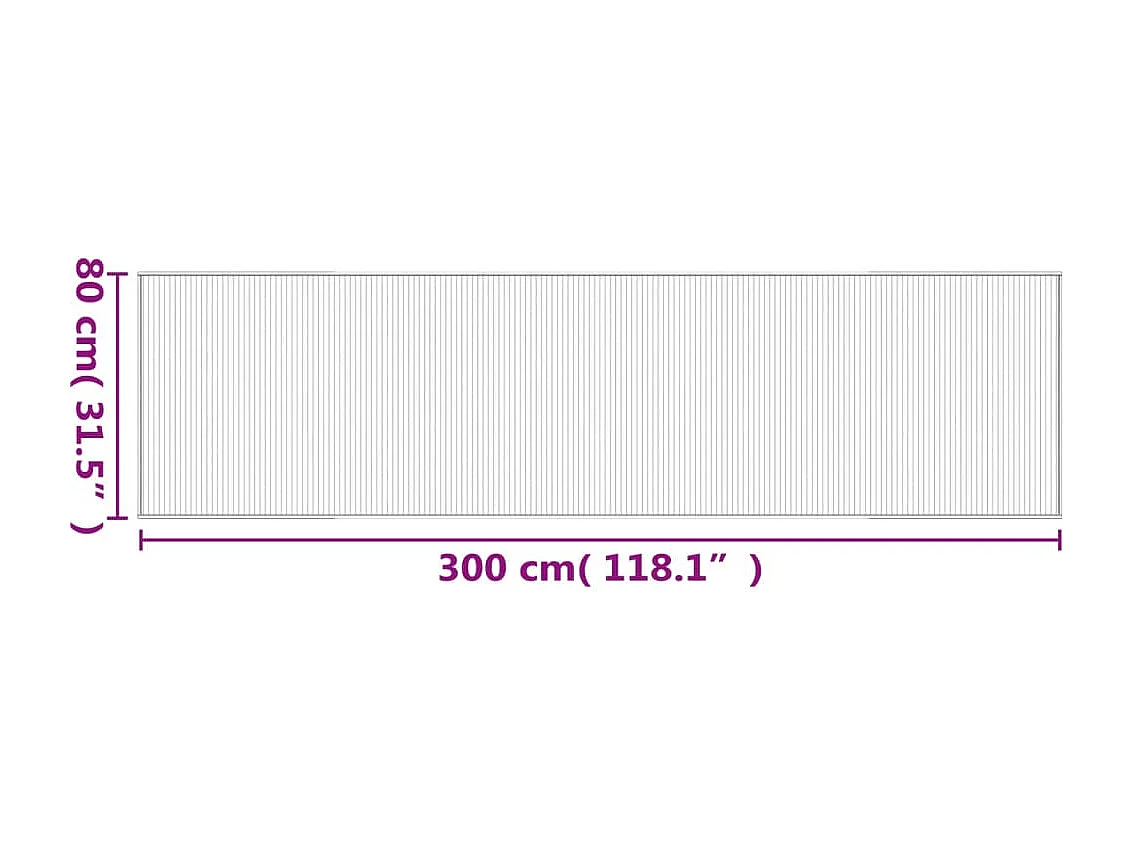 Senad  Alfombra rectangular bambú marrón oscuro 80x300 cm