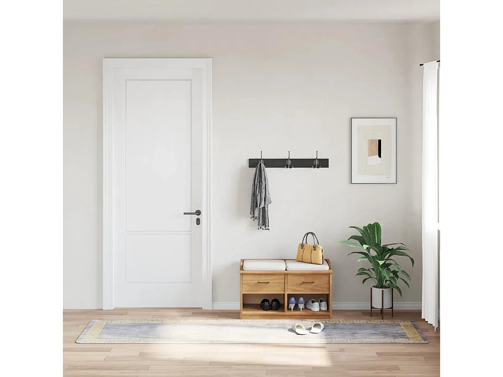 Elsje  Tapis lavable antidérapant 80x300 cm Gris