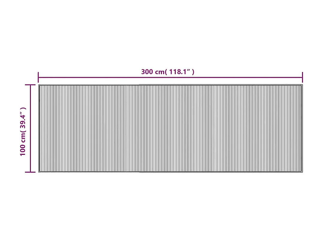 Senad  Teppich Rechteckig Braun 100x300 cm Bambus