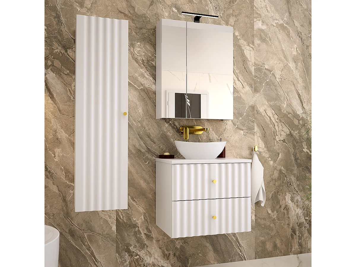 Set di mobili da bagno con lavabo Izae bianco 60cm
