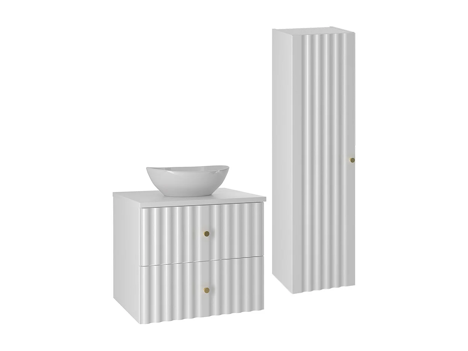 Set di mobili da bagno con lavabo Izae bianco 60cm