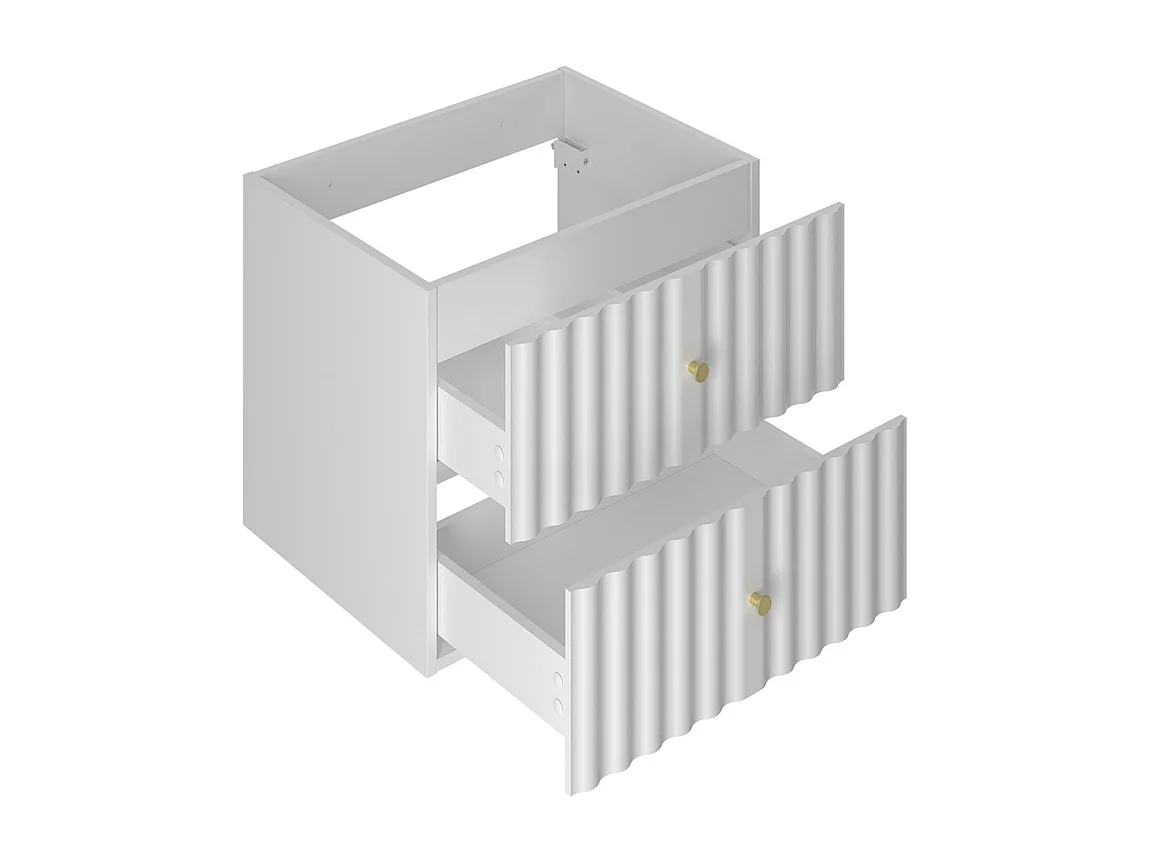 Ensemble meuble simple vasque 60cm et colonne Izae Blanc