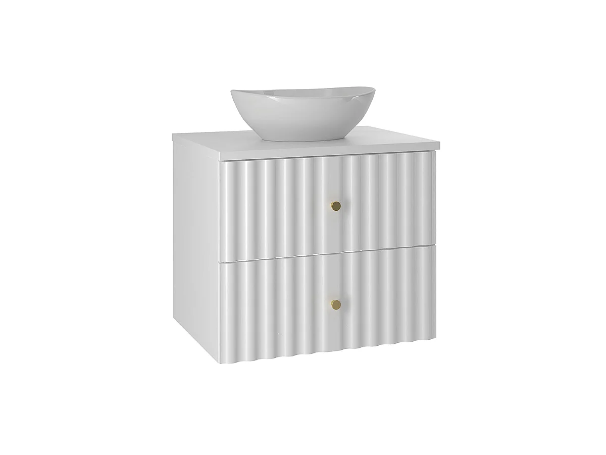 Ensemble meuble simple vasque 60cm et colonne Izae Blanc