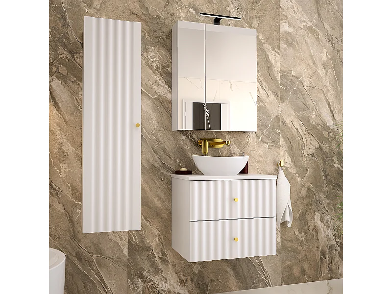 Set di mobili da bagno con lavabo Izae bianco 60cm