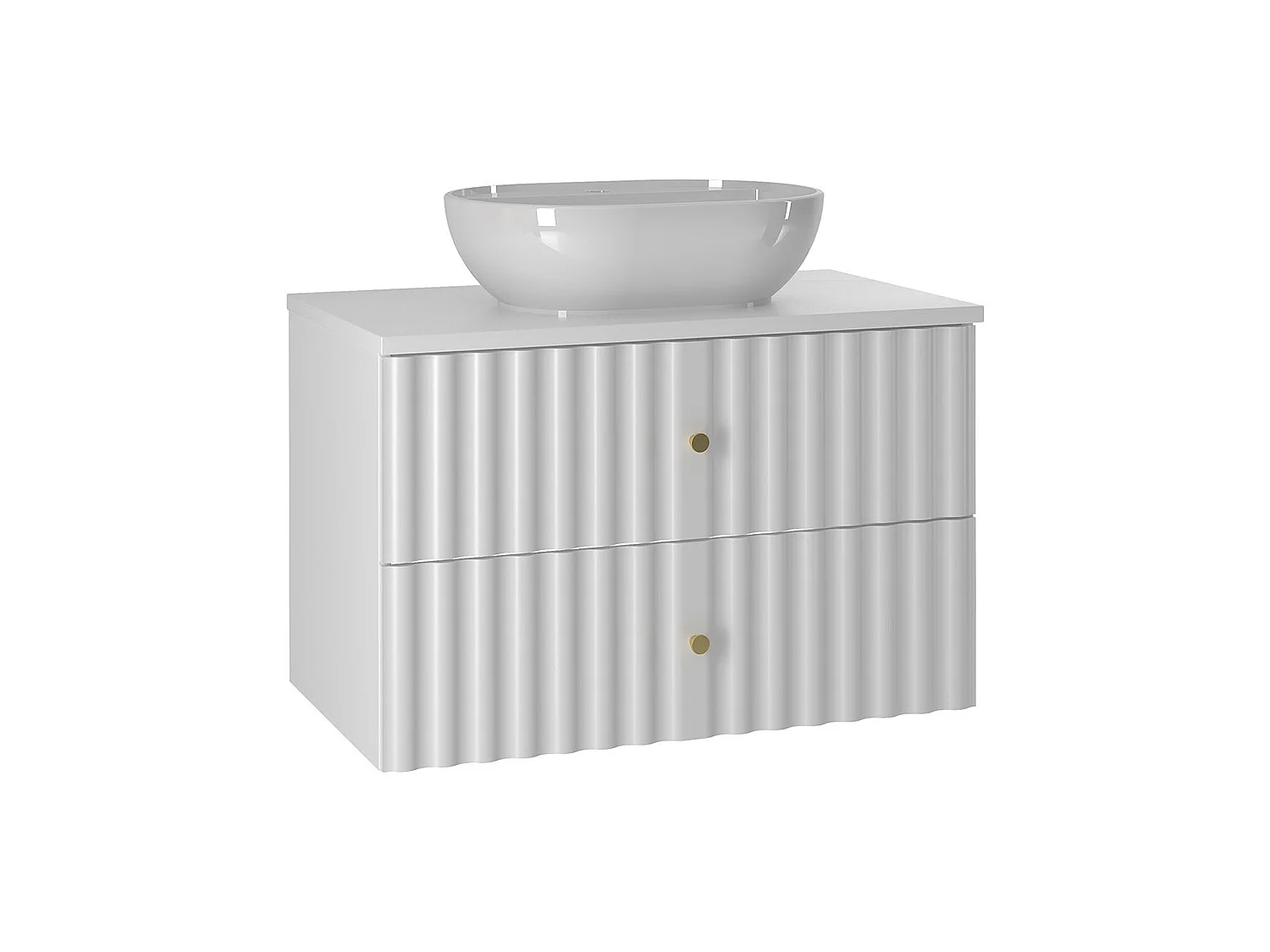 Ensemble meuble simple vasque 80cm et colonne Izae Blanc