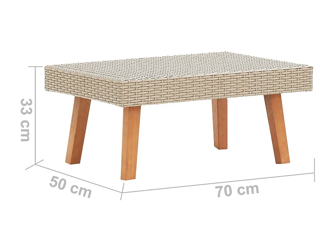 Sophie-Auriane  Tavolino da Giardino in Polyrattan Beige